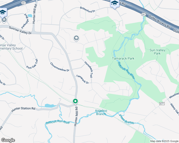 map of restaurants, bars, coffee shops, grocery stores, and more near 1822 Horseback Trail in Vienna