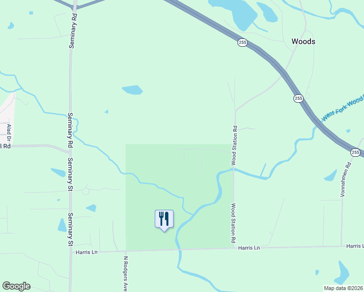 map of restaurants, bars, coffee shops, grocery stores, and more near 134 Woodland Hills Drive in Alton