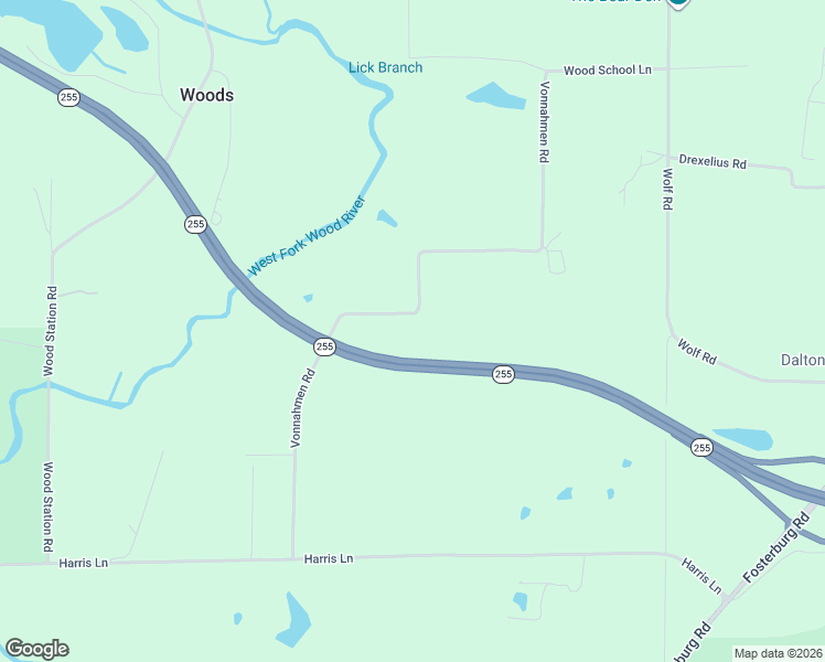 map of restaurants, bars, coffee shops, grocery stores, and more near 7592 Vonnahmen Road in Bethalto