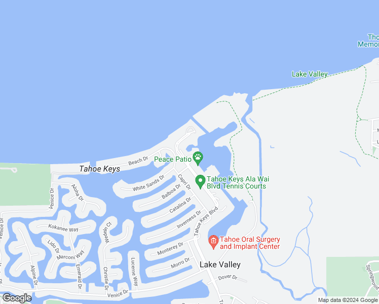 map of restaurants, bars, coffee shops, grocery stores, and more near 405 Ala Wai Boulevard in South Lake Tahoe