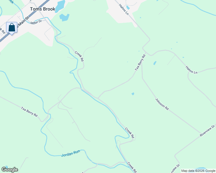 map of restaurants, bars, coffee shops, grocery stores, and more near 1496 Tea Berry Road in Toms Brook