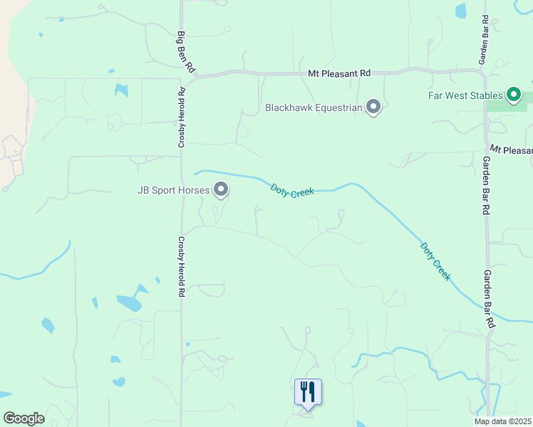map of restaurants, bars, coffee shops, grocery stores, and more near 2495 Meadow Creek Road in Lincoln