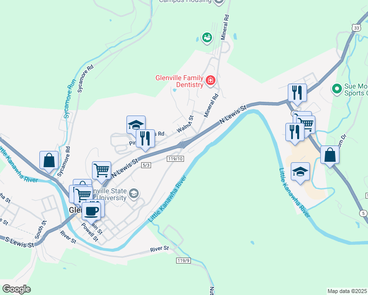 map of restaurants, bars, coffee shops, grocery stores, and more near 394 County Route 119/10 in Glenville