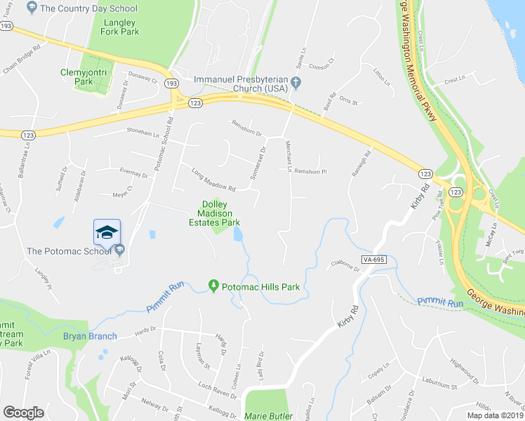 map of restaurants, bars, coffee shops, grocery stores, and more near 1313 Rockland Terrace in McLean