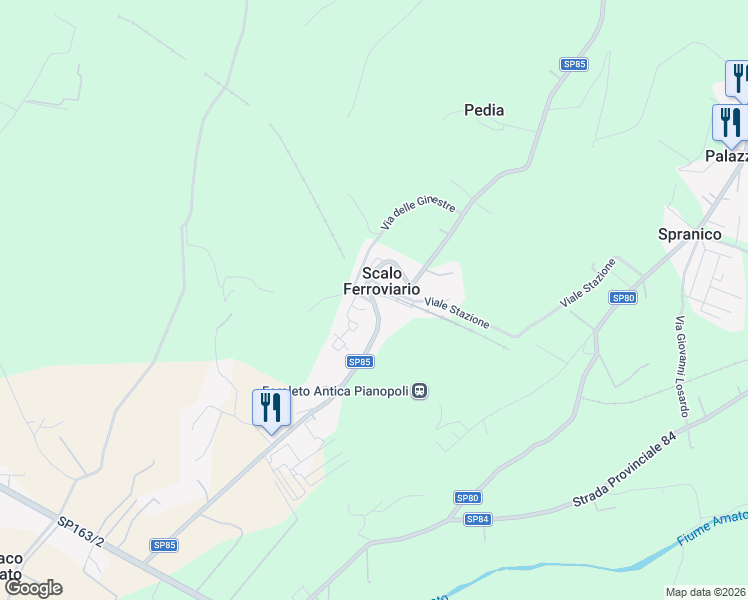 map of restaurants, bars, coffee shops, grocery stores, and more near 371 Via Masserie in Provincia di Catanzaro