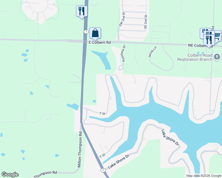 map of restaurants, bars, coffee shops, grocery stores, and more near 9 U Street in Lake Lotawana