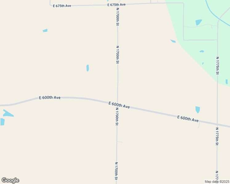 map of restaurants, bars, coffee shops, grocery stores, and more near 16979B East 600th Avenue in Newton