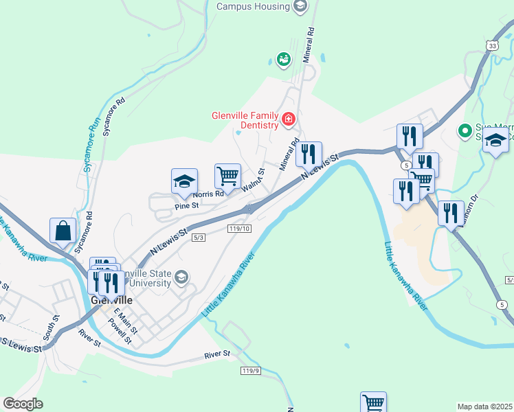 map of restaurants, bars, coffee shops, grocery stores, and more near 386-394 County Route 119/10 in Glenville