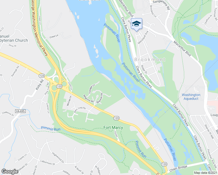 map of restaurants, bars, coffee shops, grocery stores, and more near 5702 Fern Hill Run in McLean