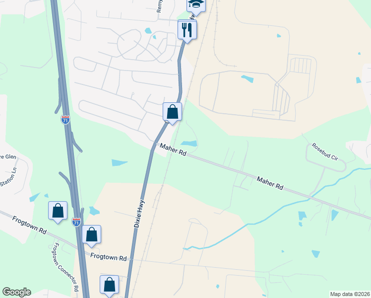 map of restaurants, bars, coffee shops, grocery stores, and more near 176 Maher Road in Walton