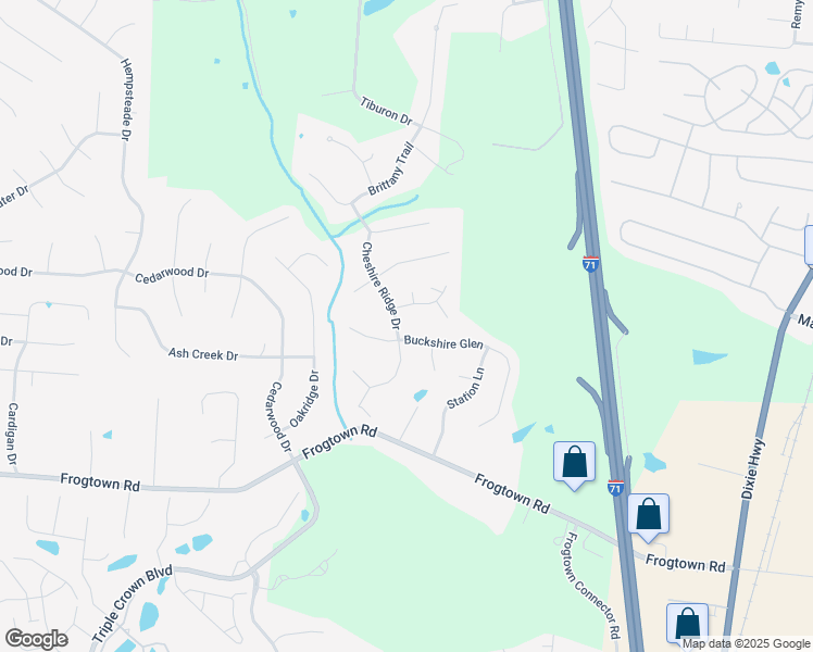 map of restaurants, bars, coffee shops, grocery stores, and more near 71 Buckshire Glen in Florence