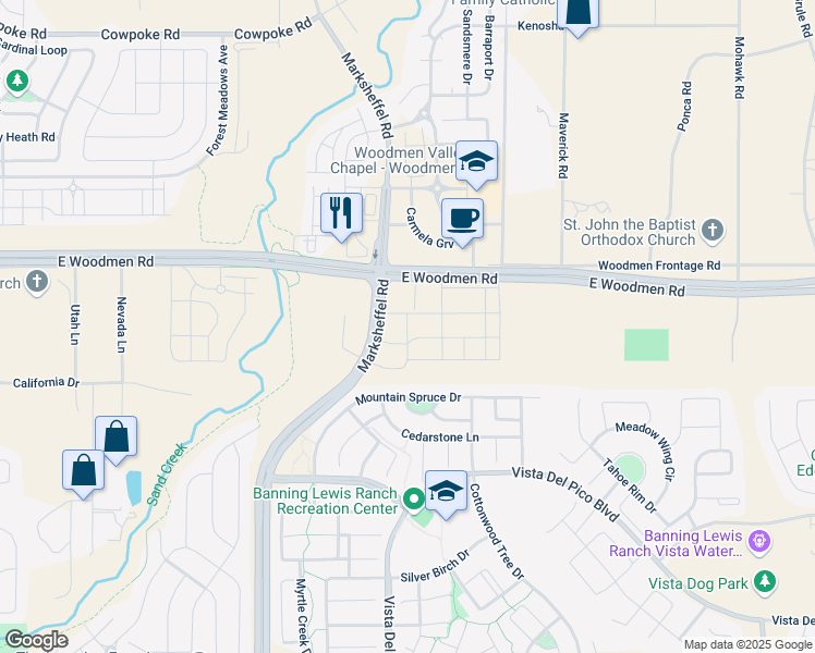 map of restaurants, bars, coffee shops, grocery stores, and more near in Colorado Springs