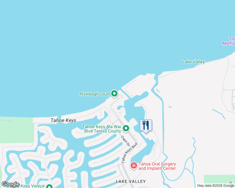 map of restaurants, bars, coffee shops, grocery stores, and more near 357 Ala Wai Boulevard in South Lake Tahoe