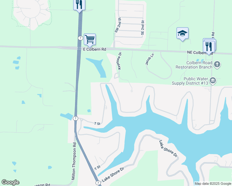 map of restaurants, bars, coffee shops, grocery stores, and more near 46H G Street in Lake Lotawana