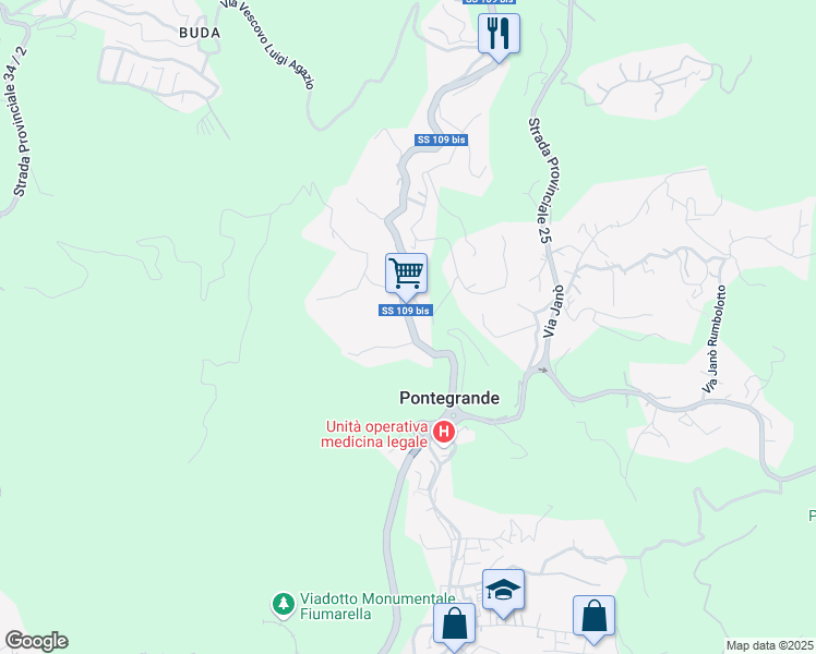 map of restaurants, bars, coffee shops, grocery stores, and more near 31 Viale Vincenzo Gattoleo in Catanzaro