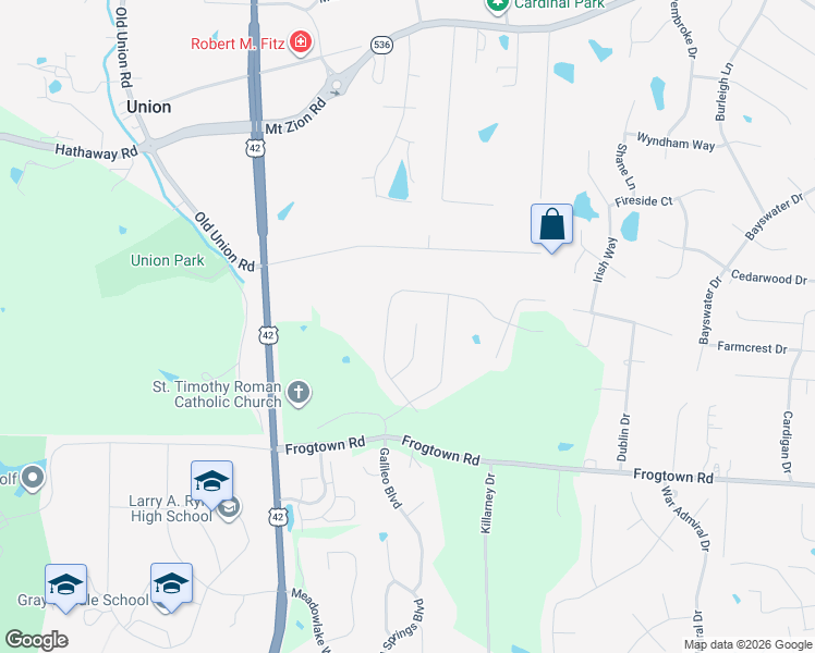 map of restaurants, bars, coffee shops, grocery stores, and more near 10508 Brookhurst Lane North in Union