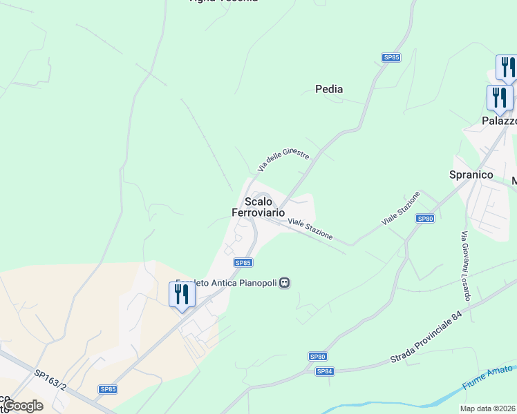 map of restaurants, bars, coffee shops, grocery stores, and more near 371 Via Masserie in Provincia di Catanzaro