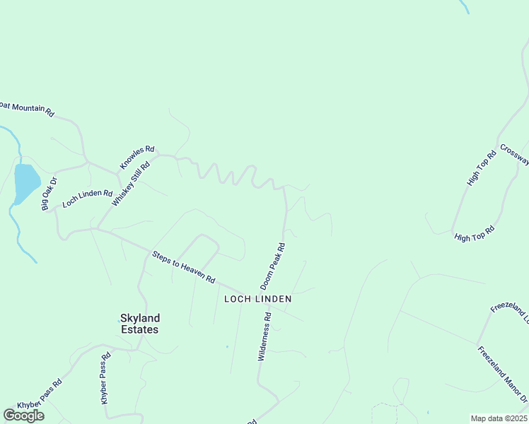map of restaurants, bars, coffee shops, grocery stores, and more near 415 Doom Peak Road in Linden