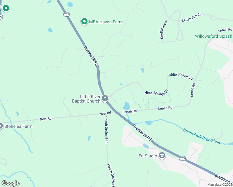 map of restaurants, bars, coffee shops, grocery stores, and more near 40405 Aldie Springs Drive in Aldie