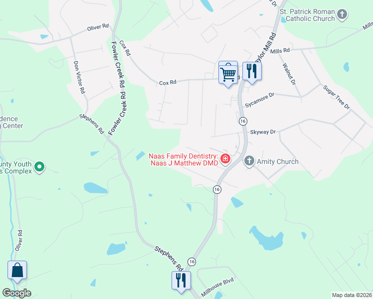 map of restaurants, bars, coffee shops, grocery stores, and more near 741 Rickey Lane in Independence