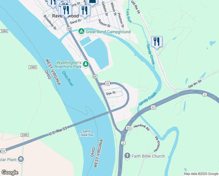 map of restaurants, bars, coffee shops, grocery stores, and more near 85 Thaxton Street in Ravenswood