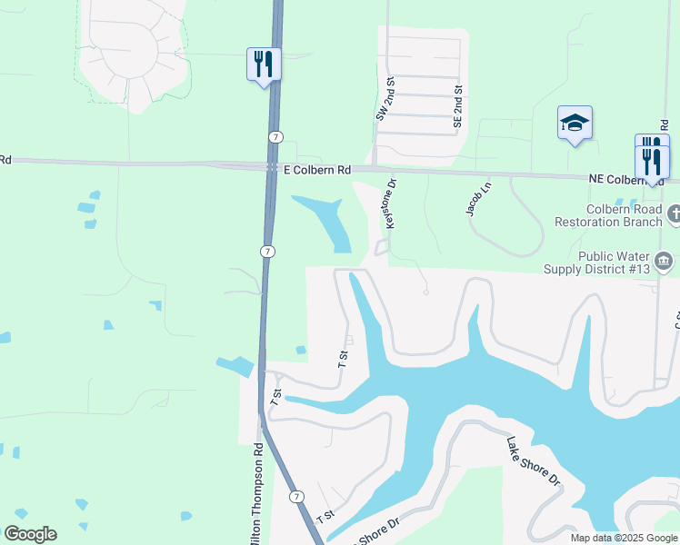 map of restaurants, bars, coffee shops, grocery stores, and more near 19-U Lake Shore Drive in Lake Lotawana