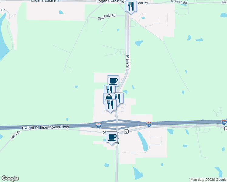 map of restaurants, bars, coffee shops, grocery stores, and more near B Highway in Boonville