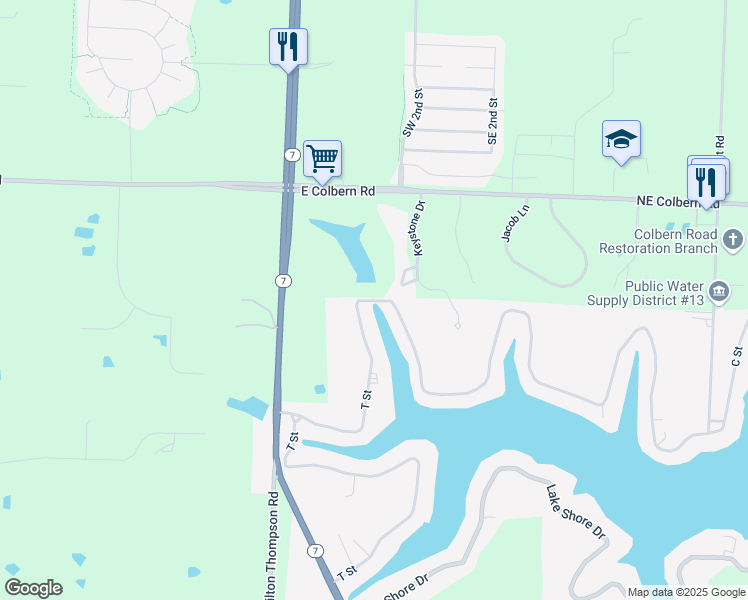 map of restaurants, bars, coffee shops, grocery stores, and more near 19-U Lake Shore Drive in Lake Lotawana