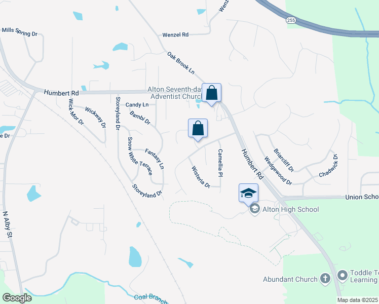 map of restaurants, bars, coffee shops, grocery stores, and more near 1924 Savannah Trce in Alton