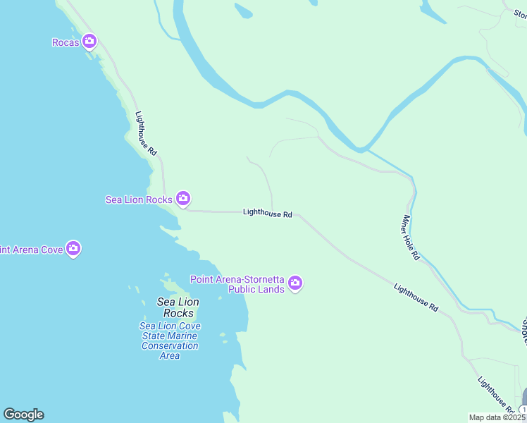 map of restaurants, bars, coffee shops, grocery stores, and more near Lighthouse Road in Mendocino County