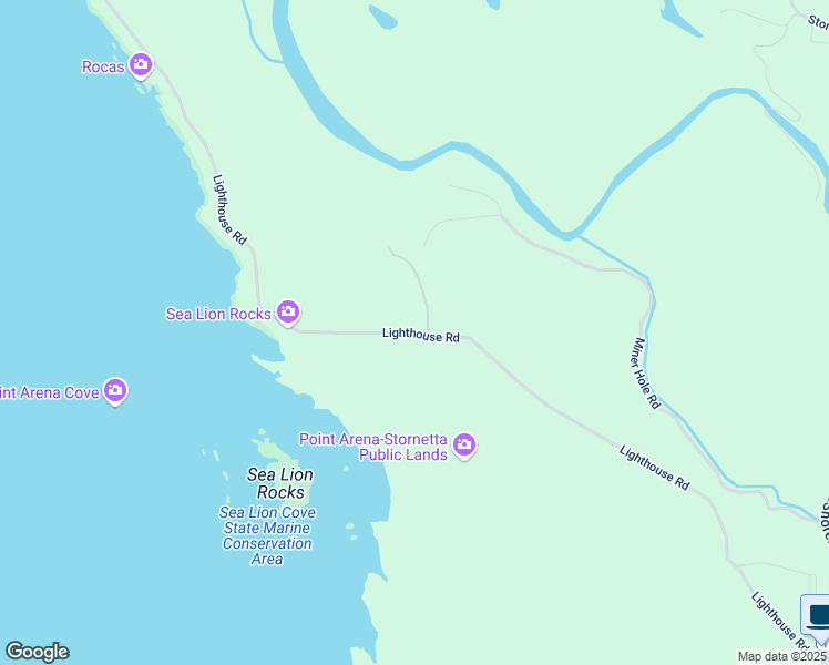 map of restaurants, bars, coffee shops, grocery stores, and more near Lighthouse Road in Mendocino County