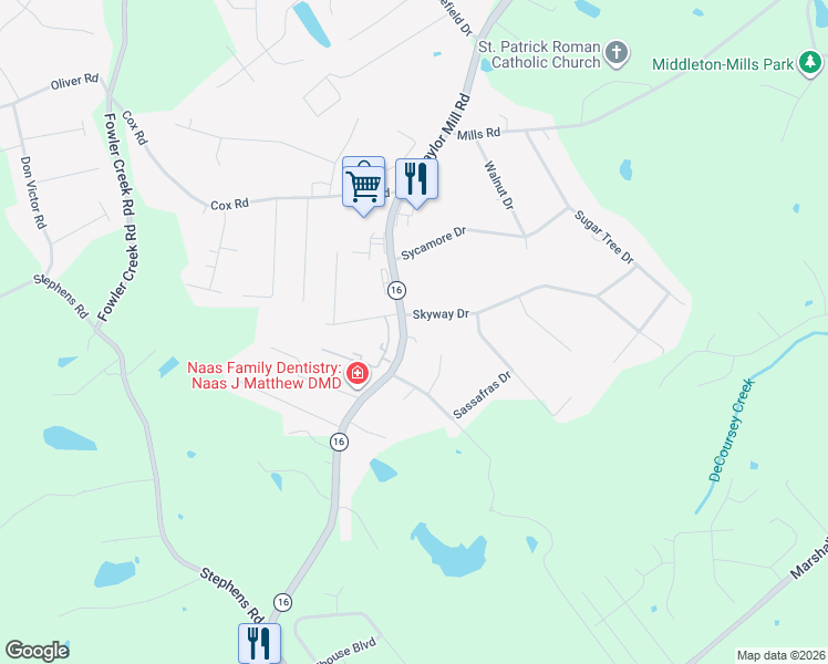 map of restaurants, bars, coffee shops, grocery stores, and more near 6516 Taylor Mill Road in Independence