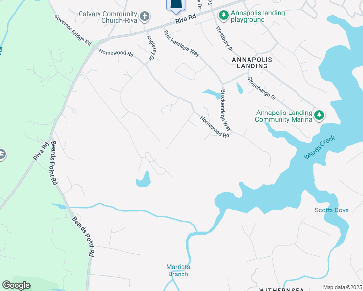 map of restaurants, bars, coffee shops, grocery stores, and more near 1423 Della Way in Davidsonville