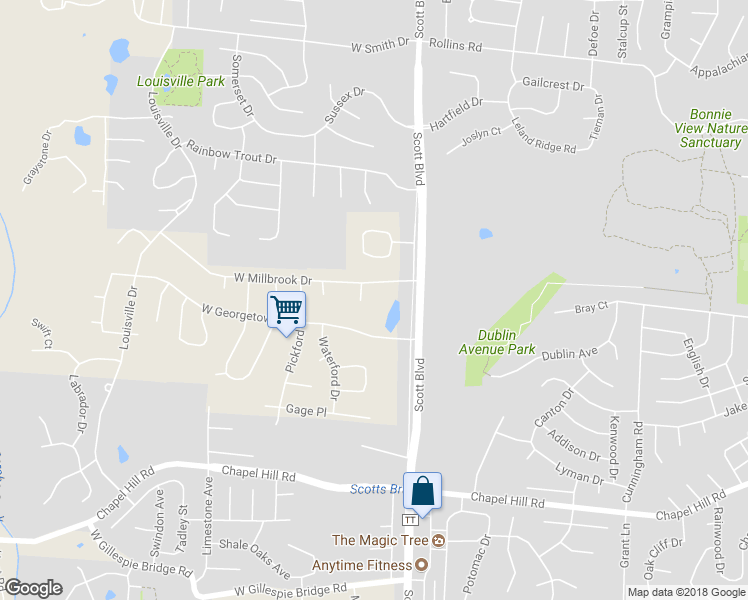 map of restaurants, bars, coffee shops, grocery stores, and more near 1212 Spurgeon Court in Columbia