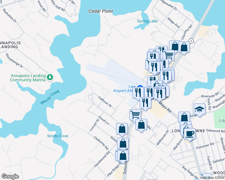 map of restaurants, bars, coffee shops, grocery stores, and more near 122 Mulberry Court in Edgewater