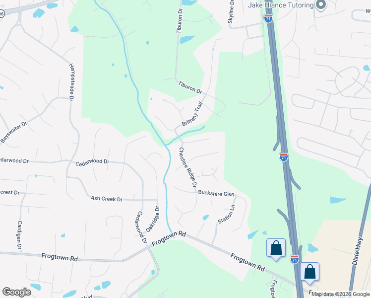 map of restaurants, bars, coffee shops, grocery stores, and more near 10425 Jasons Bluff in Florence