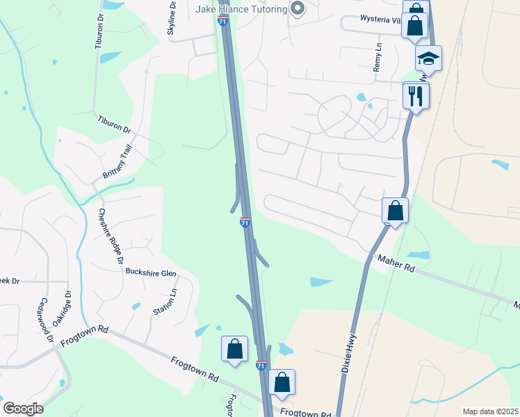 map of restaurants, bars, coffee shops, grocery stores, and more near 277 Deer Trace Drive in Walton