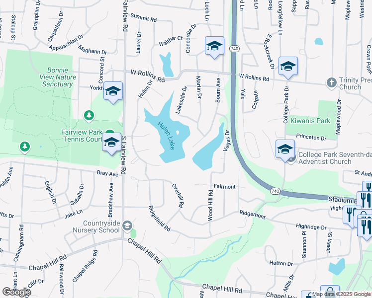 map of restaurants, bars, coffee shops, grocery stores, and more near 1033 Bourn Avenue in Columbia