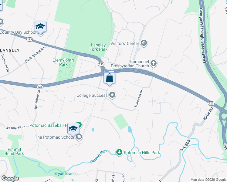 map of restaurants, bars, coffee shops, grocery stores, and more near 6200 Stoneham Lane in McLean