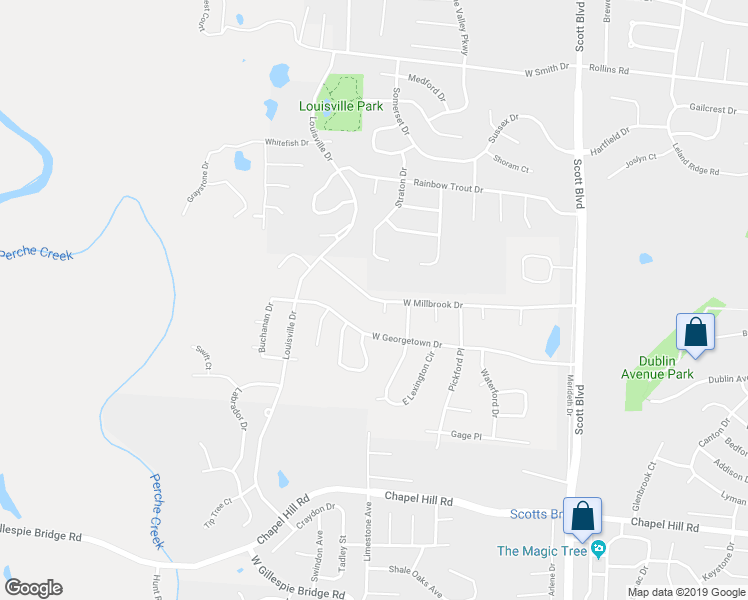 map of restaurants, bars, coffee shops, grocery stores, and more near 4919 West Millbrook Drive in Columbia