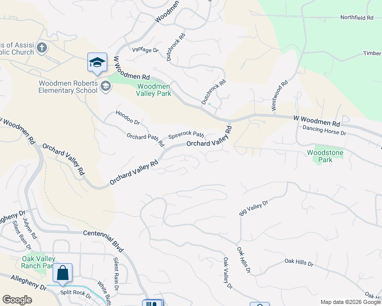 map of restaurants, bars, coffee shops, grocery stores, and more near 1918 Guardian Way in Colorado Springs