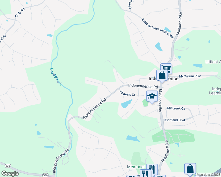 map of restaurants, bars, coffee shops, grocery stores, and more near 8990 Julia Meadow in Independence