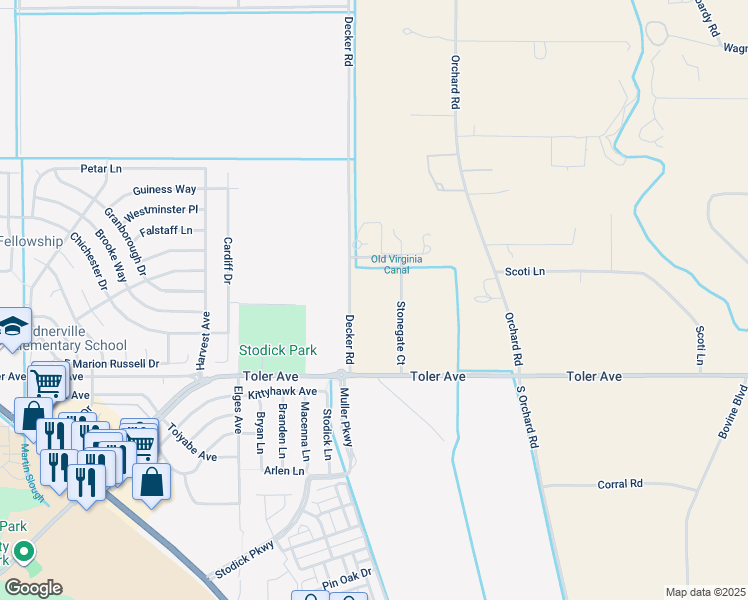 map of restaurants, bars, coffee shops, grocery stores, and more near 1420 Stonegate Court in Gardnerville