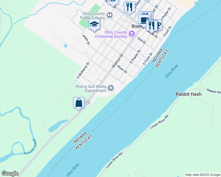 map of restaurants, bars, coffee shops, grocery stores, and more near 2125 Glen Meadow Drive in Rising Sun