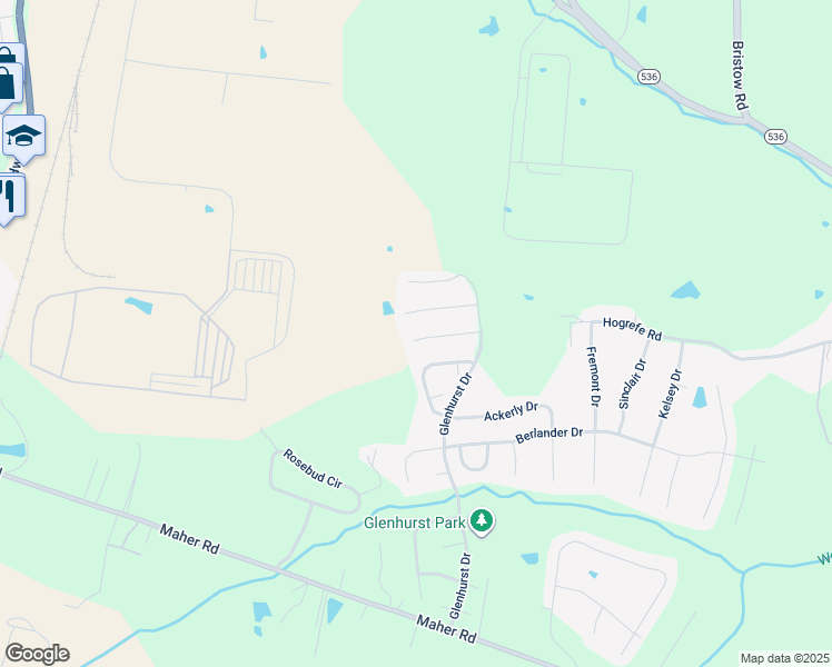 map of restaurants, bars, coffee shops, grocery stores, and more near 594 Cutter Lane in Independence