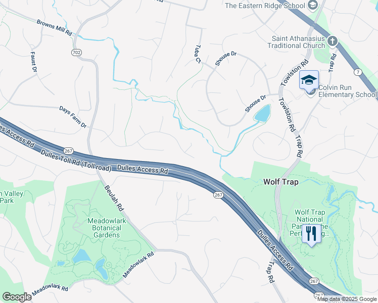 map of restaurants, bars, coffee shops, grocery stores, and more near 9620 Cinnamon Creek Drive in Vienna
