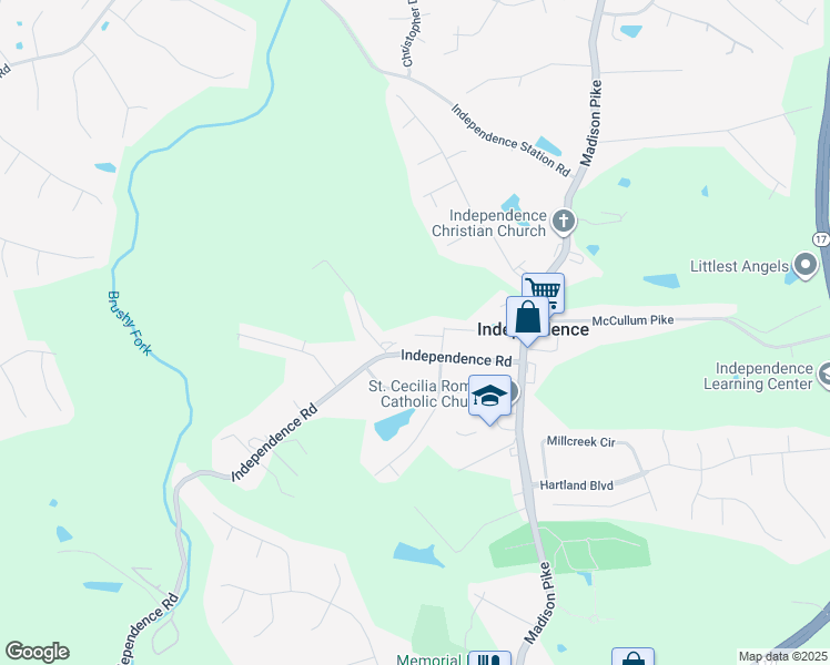 map of restaurants, bars, coffee shops, grocery stores, and more near 8982 Supreme Ct in Independence