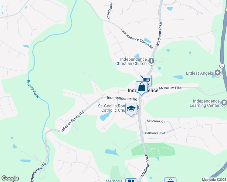 map of restaurants, bars, coffee shops, grocery stores, and more near 8982 Supreme Court in Independence