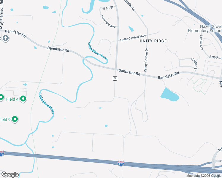 map of restaurants, bars, coffee shops, grocery stores, and more near 9722 Noland Road in Kansas City
