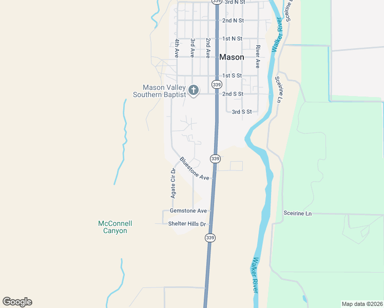 map of restaurants, bars, coffee shops, grocery stores, and more near 3 Agate Circle Drive in Yerington